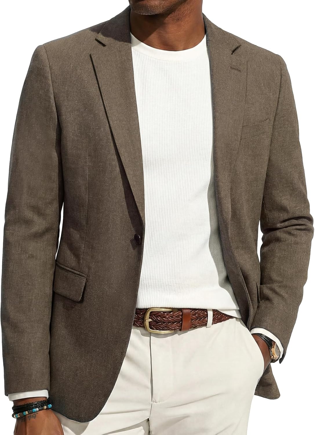 PJ PAUL JONES Mens Casual Blazer One Button Sport Coats Lightweight Business Suit Jacket