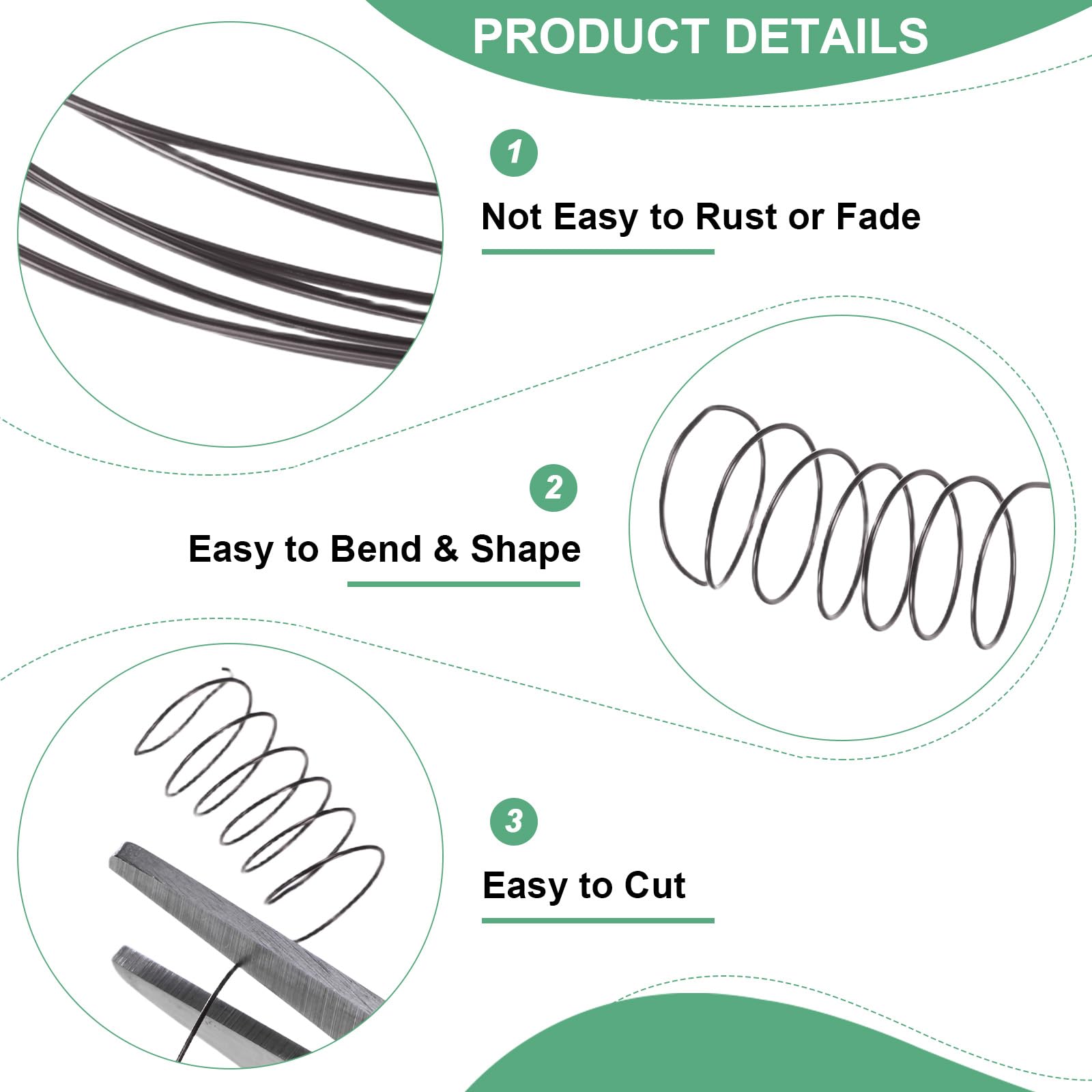 M METERXITY 2-Rolls 0.3mm Jewelry Wire - Image 2