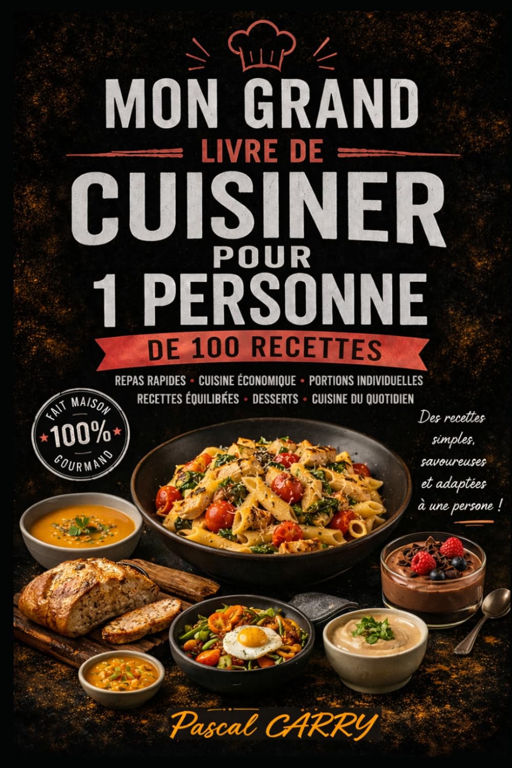 100 RECETTES — CUISINER POUR 1 PERSONNE: Des repas simples, gourmands et sans gaspillage pour le quotidien (Chef Pascal Carry – Les Grands Livres de Cuisine)