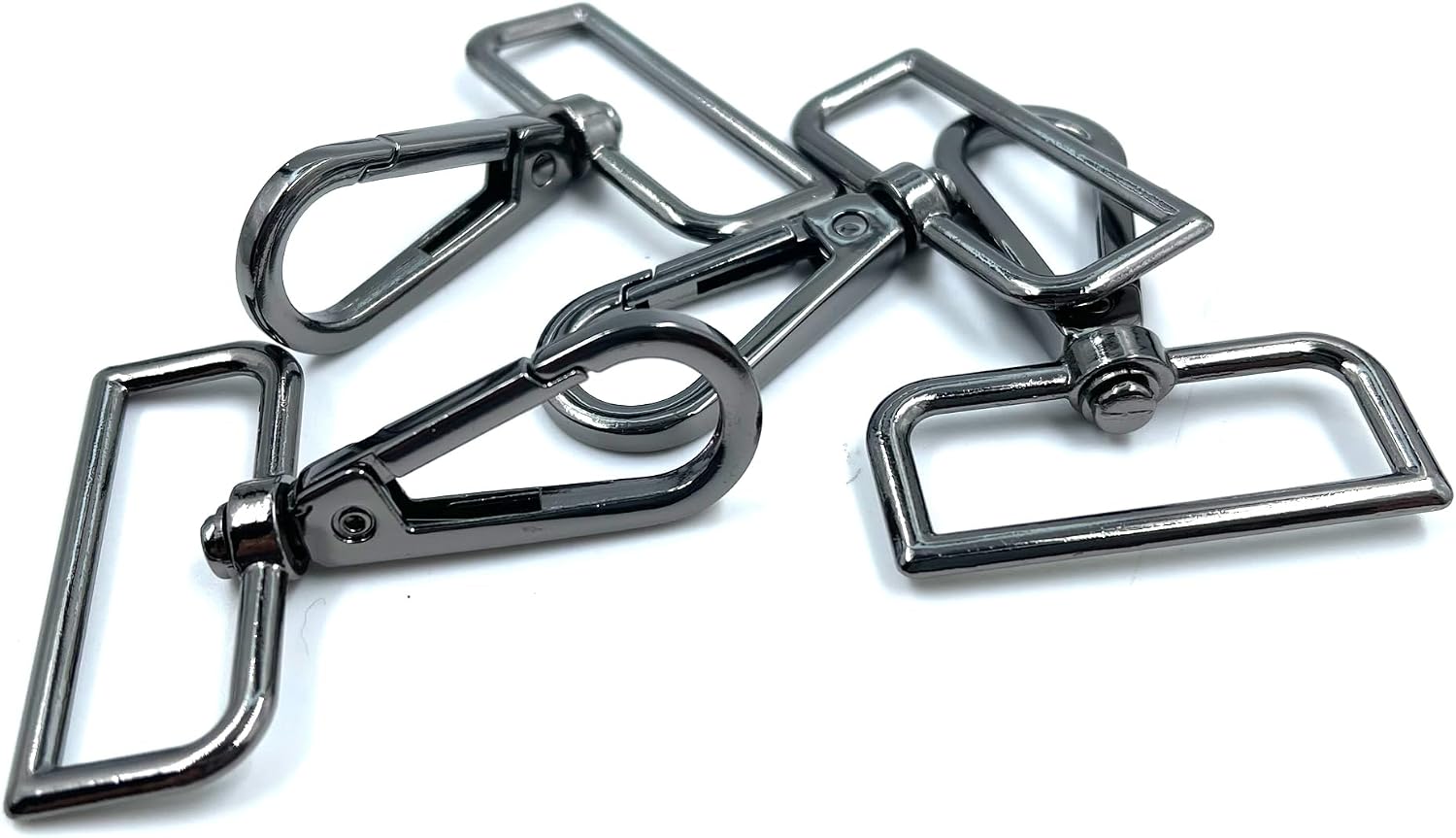 10 Pcs 1.5" (38 mm) Inside Diameter D Ring Luggage Buckle Lobster Clasp Claw Swivel