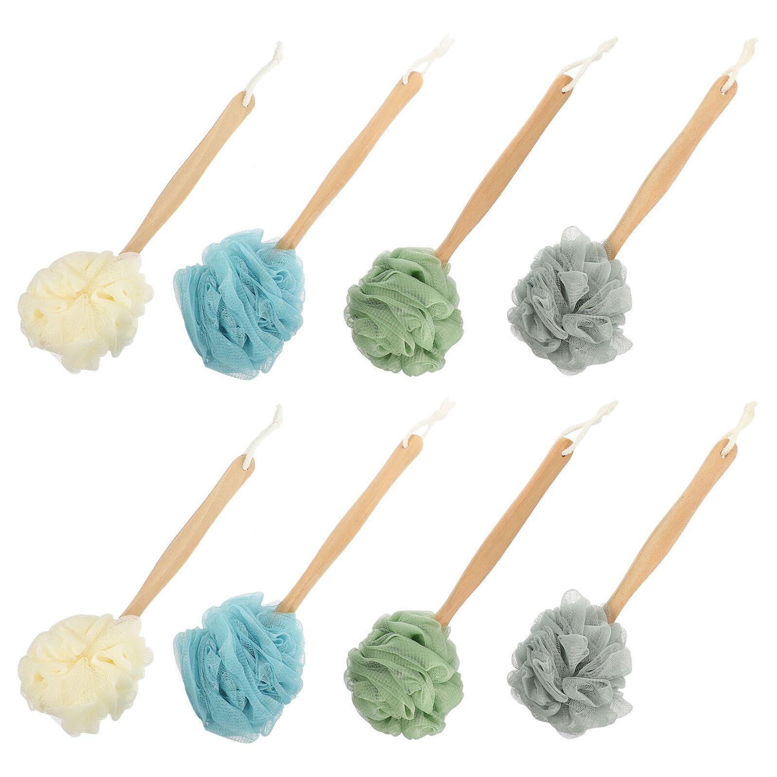 FRCOLOR 8pezzi Spazzola per Doccia Manico Spazzola Esfoliante per Corpo in Nylon Strumento per Scrub per Corpo Pulizia Profonda per Docce e Bagno