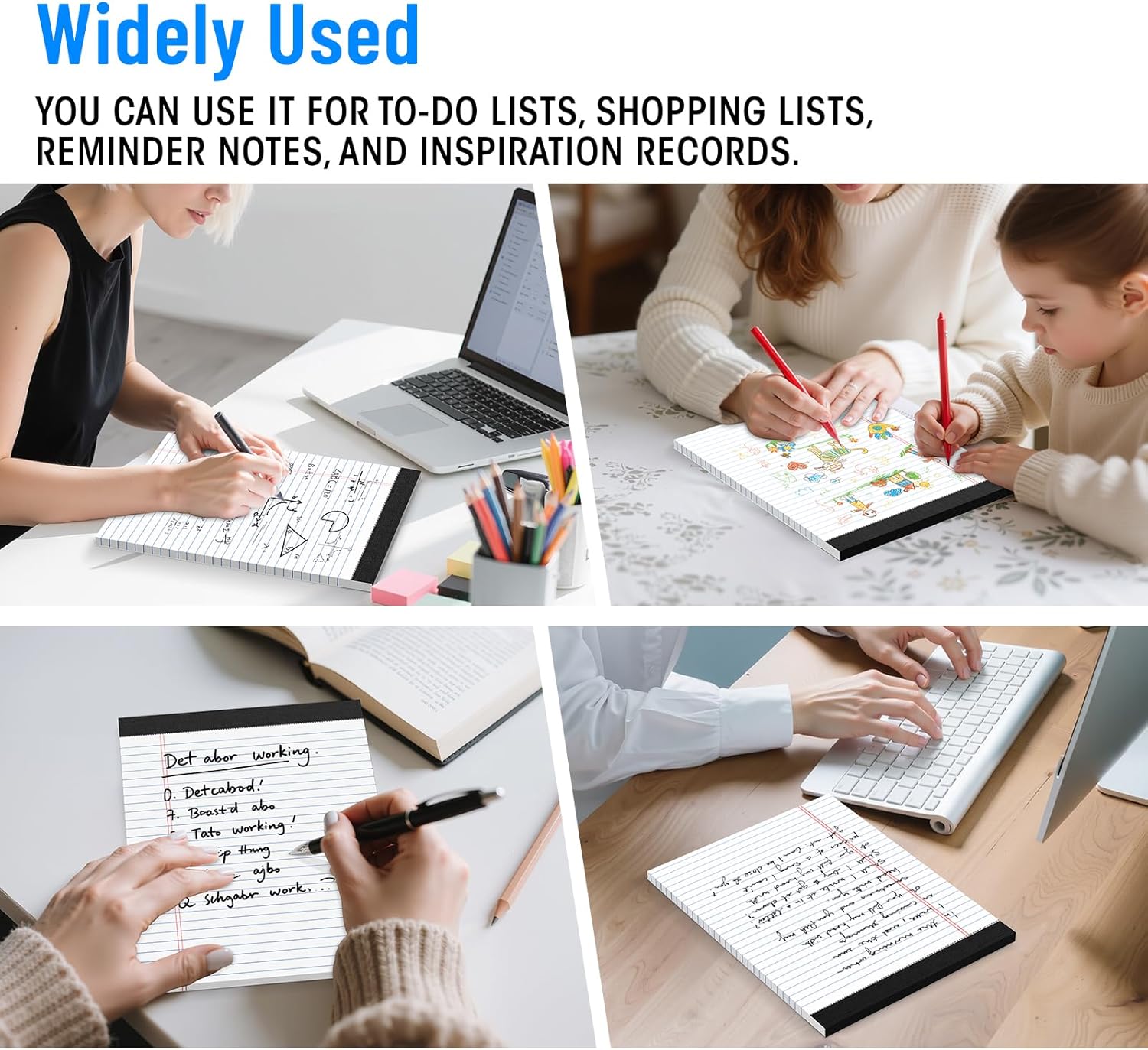 2pcs Legal Pads 8.5 x 11, Notepads 8.5 x 11 Inch, White Note Pads Clear Print Writing Pads of Paper, Memo Pads , Perforate Legal Notepads Paper , Wide Ruled Lined with Sturdy Back,50 Sheets/Pack - Image 7