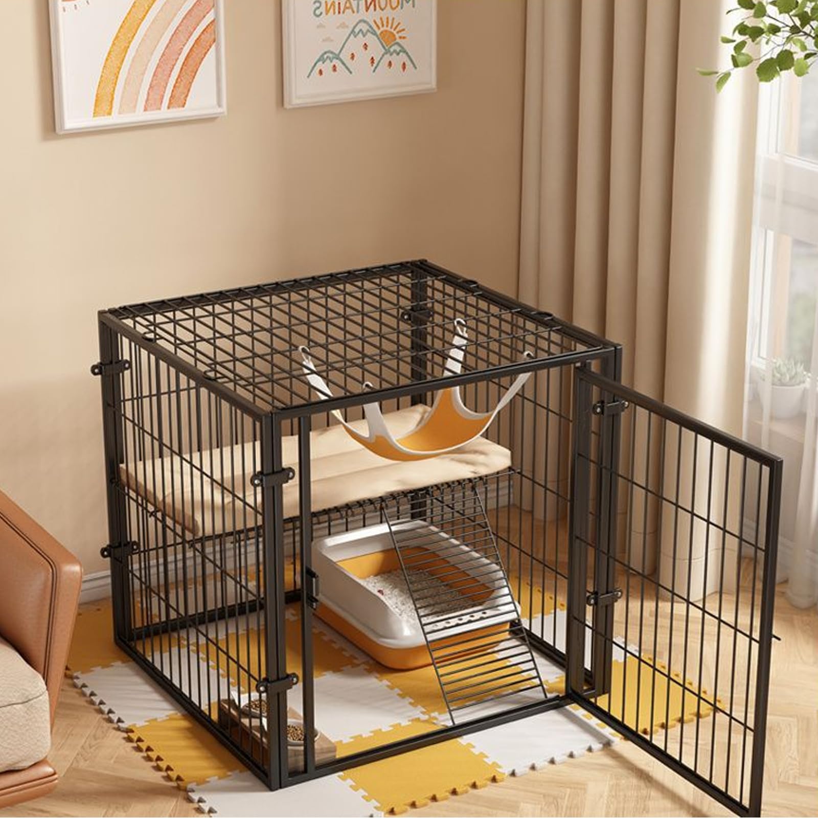 Cage pour chat et furet d'intérieur GR | Grand parc modulable et facile à nettoyer