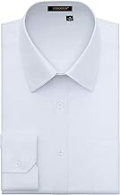 HISDERN Chemise de Ceremonie pour Hommes en Coton, a Manches Longues, Boutonne, a la Coupe Normale, pour Hommes