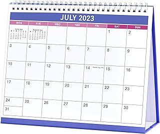 Desk Calendar 2023-2024 - Calendar 2023-2024, Runs from July 2023 to December 2024, Starts on Monday, 25.3 x 20.5 x 7.8 cm - Purple, Artfan