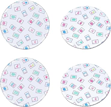 4 Pack Printed American Mahjong Coasters3.94 for Cup, Drink, Table Game. Good Accessory for Mahjong Lovers