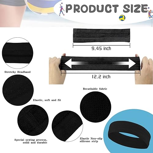 Miniatura 5 de Rodilleras de voleibol, mangas para brazos, calcetines y diadema de voleibol, 4 piezas, accesorios de voleibol, mangas para antebrazo para pasar,