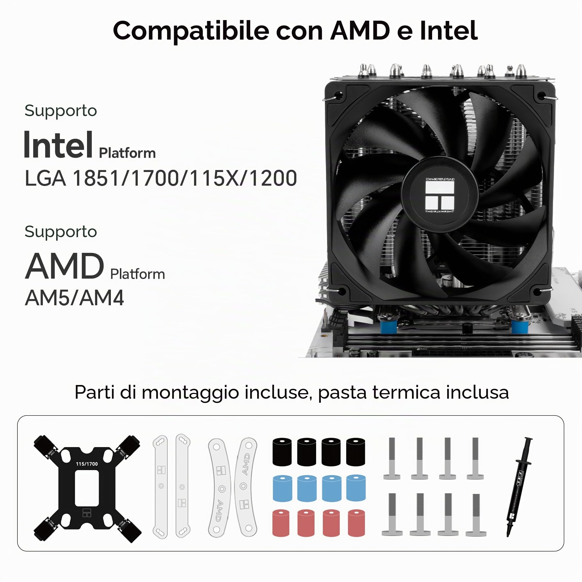 Thermalright Peerless Assassin 120 SE V2 Refroiditore CPU, TL-C12C 120mm Ventole, 1850RPM, 6 Tubazioni di Calore, per AMD AM4/AM5 e Intel LGA 1700/1851