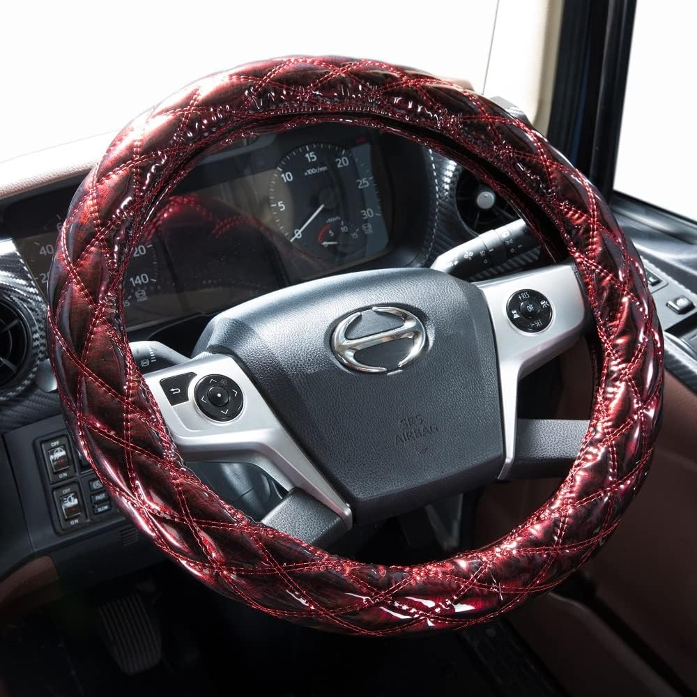 極太ハンドルカバー 鼓星 (オリオン) エナメルレザー ワイン 2HS(45～46cm)