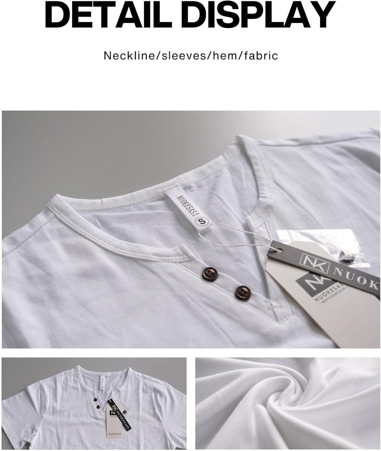 Men's Casual Slim Fit Basic Henley Short/Long Sleeve Fashion T-Shirt - Image 5