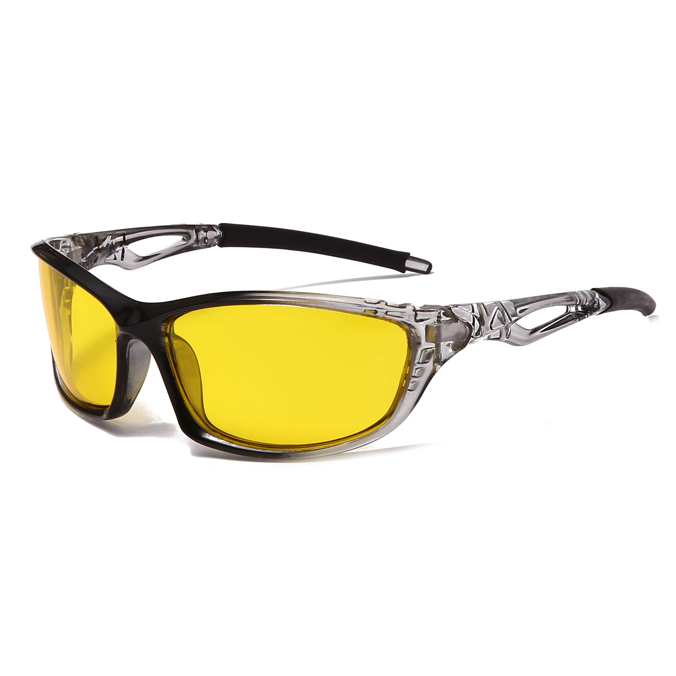 Long Keeper Night Driving Glasses for Men Women Anti Glare Night Vision Glasses with Yellow Lens Ultralight for Driving Fishing Outdoor Sports