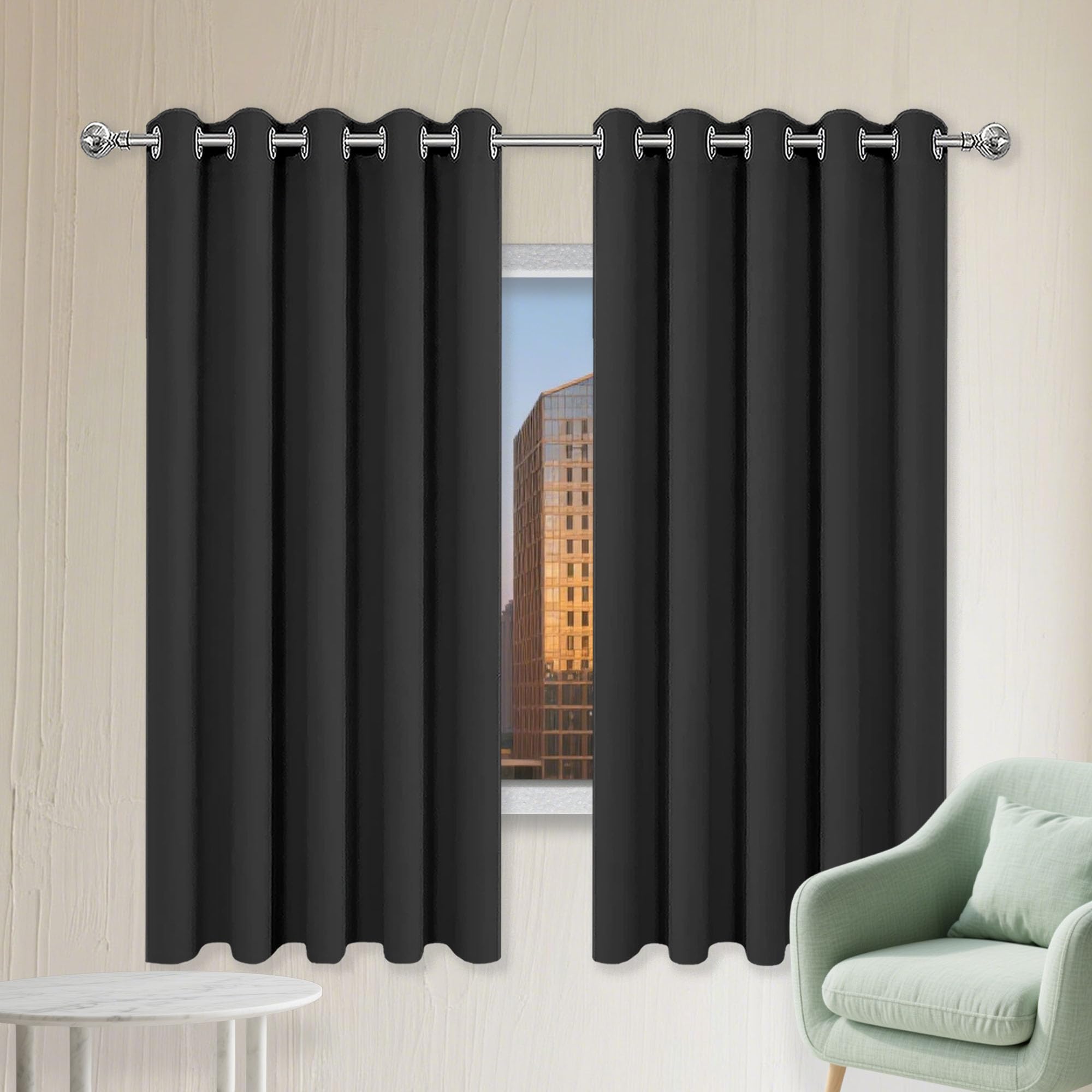 Rideau occultant 185 x 215 cm isolant anti froid chaleur pour fenêtre de chambre