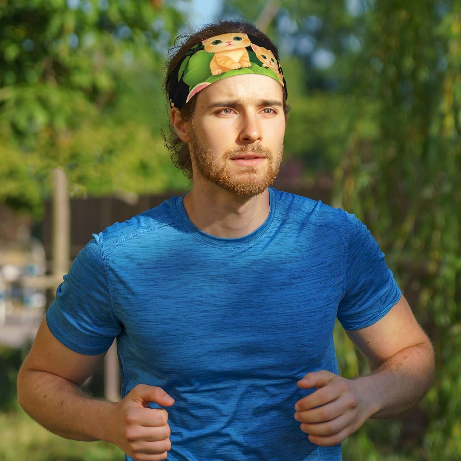 Elastic Sports Headband Hairband WHJSHOP Kittens and Guava Picture Athletic Band for Women, Men