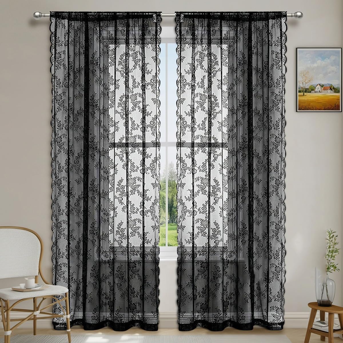 Cenefa para cortinas transparentes para suavizar la luz exterior y mantener la privacidad