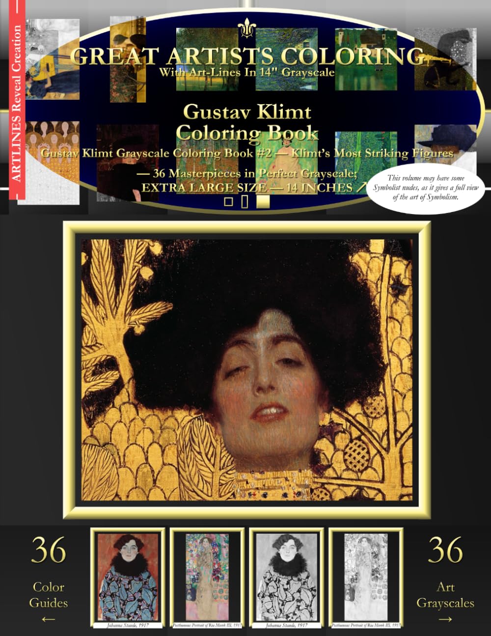 Gustav Klimt Coloring Book: Gustav Klimt Grayscale Coloring Book #2 - Klimt's Most Striking Figures