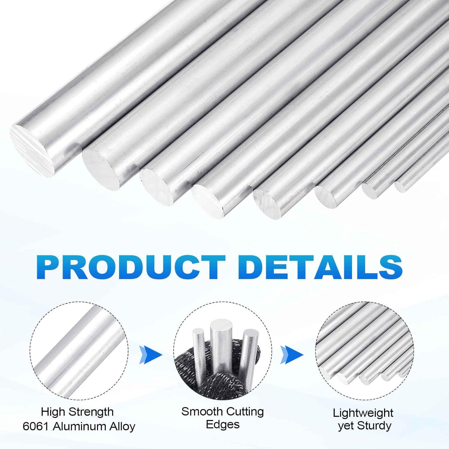 MECCANIXITY 6061 Aluminum Rod 1 1/8"(28mm) Dia 6"(153mm) Long Solid Lathe Bar Stock Round Metal Stick for Industrial DIY Crafts Model Making, Silver Tone