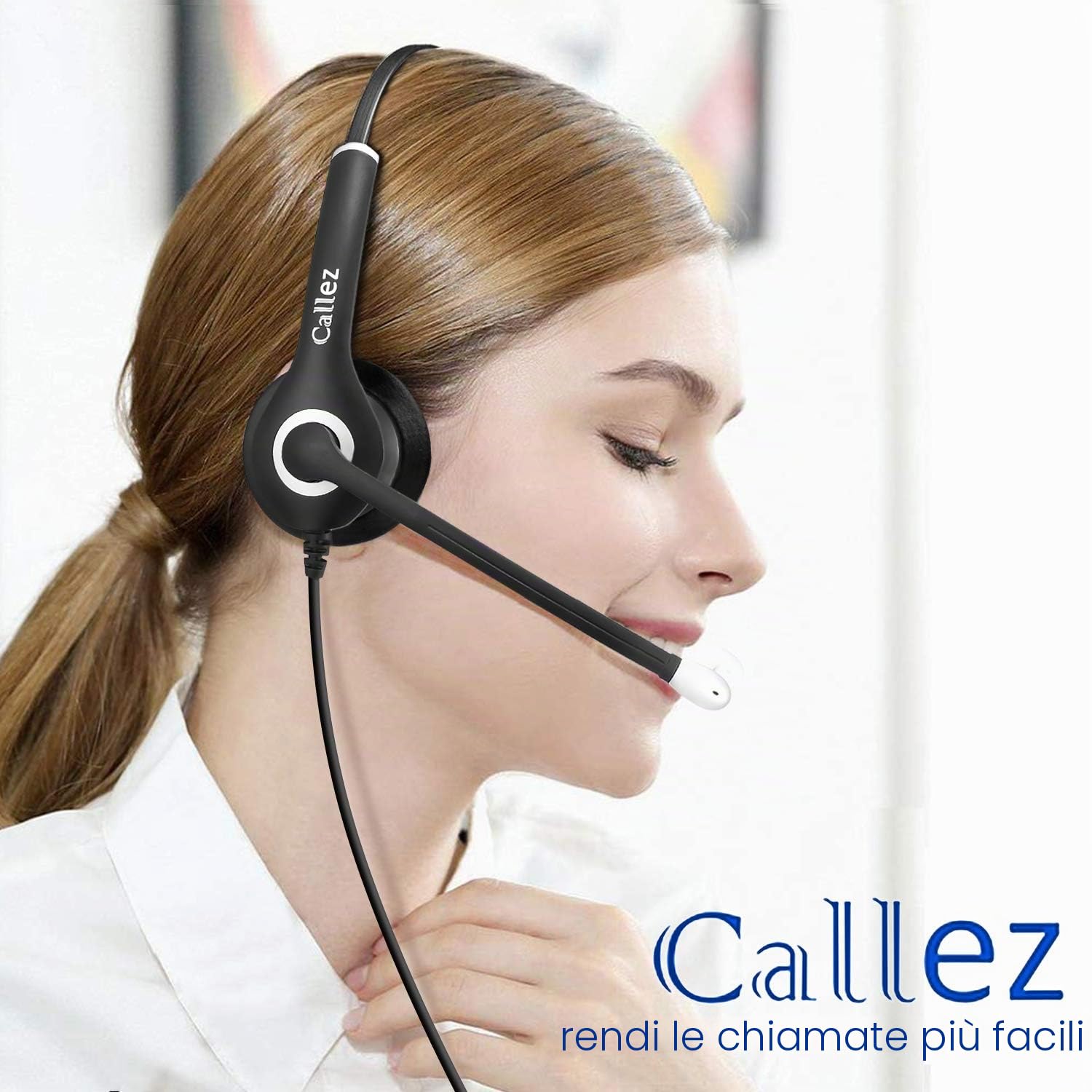 Cuffie PC 3,5mm, Cuffie Telefono Cellulare USB C con Microfono Cancellazione del Rumore, Auricolare per Computer iPad, Ufficio Business, Skype, Videoconferenza, Call Center, Chat Chiare, Ultra Comfort