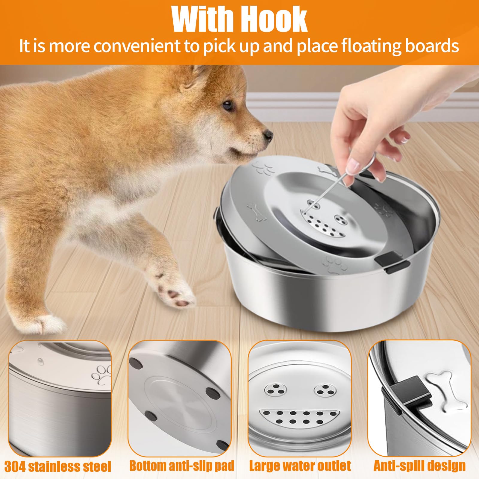 3L Large Capacity No Spill Dog Drink Water Bowl - Image 3