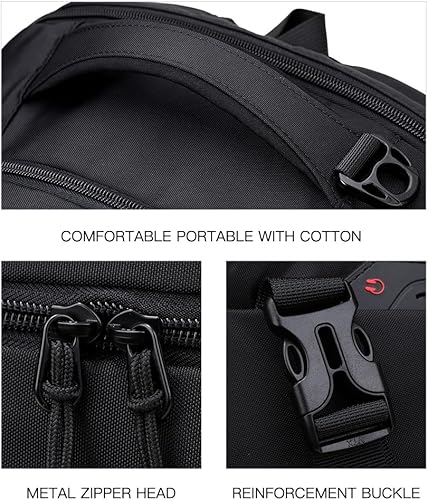 Miniatura 4 de FILLOVE Mochila para computadora de 15,6 pulgadas, Negro -, Mochilas de lona