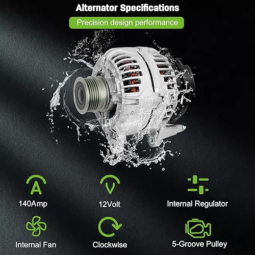 Miniatura 5 de SCITOO Alternador apto para Volkswagen para Jetta 2005 2006 2007 2008 2009 para Volkswagen Rabbit 2006 2007 2008 2009