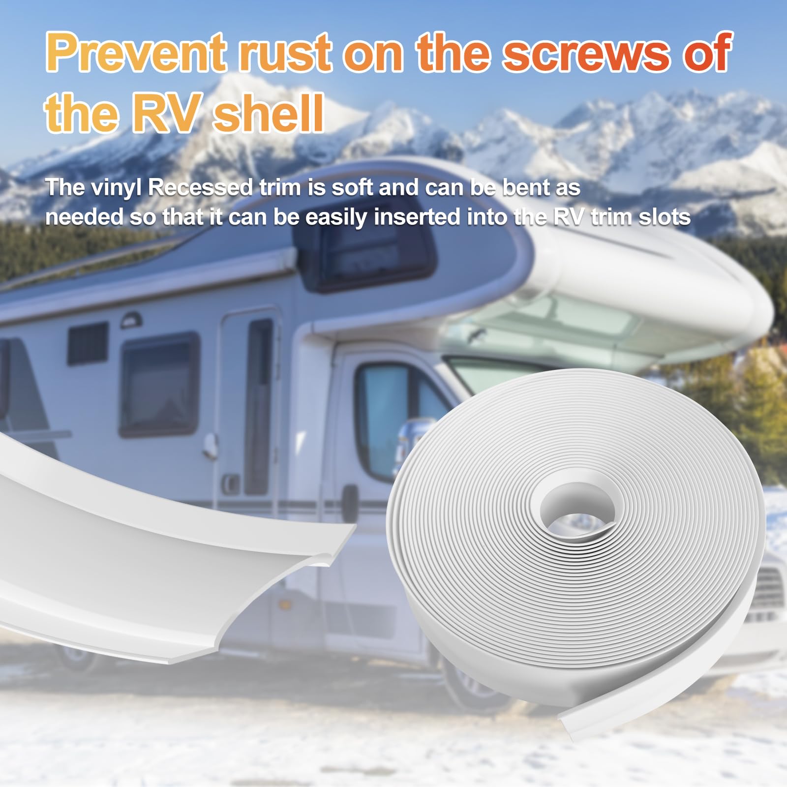 1 RV Vinyl Insert White Heavy Duty Screw Cover
