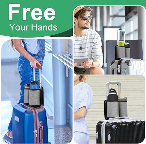 Miniatura 8 de Accmor Portavasos de viaje para equipaje, soporte universal para maleta, manos libres, soporte para bebidas, taza de equipaje, regalos para