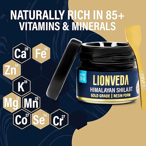 Miniatura 6 de LIONVEDA Resina Shilajit original del Himalaya (grado oro certificado) para hombres, gimnasio, resistencia, energía y salud mejorada, líquido 100%