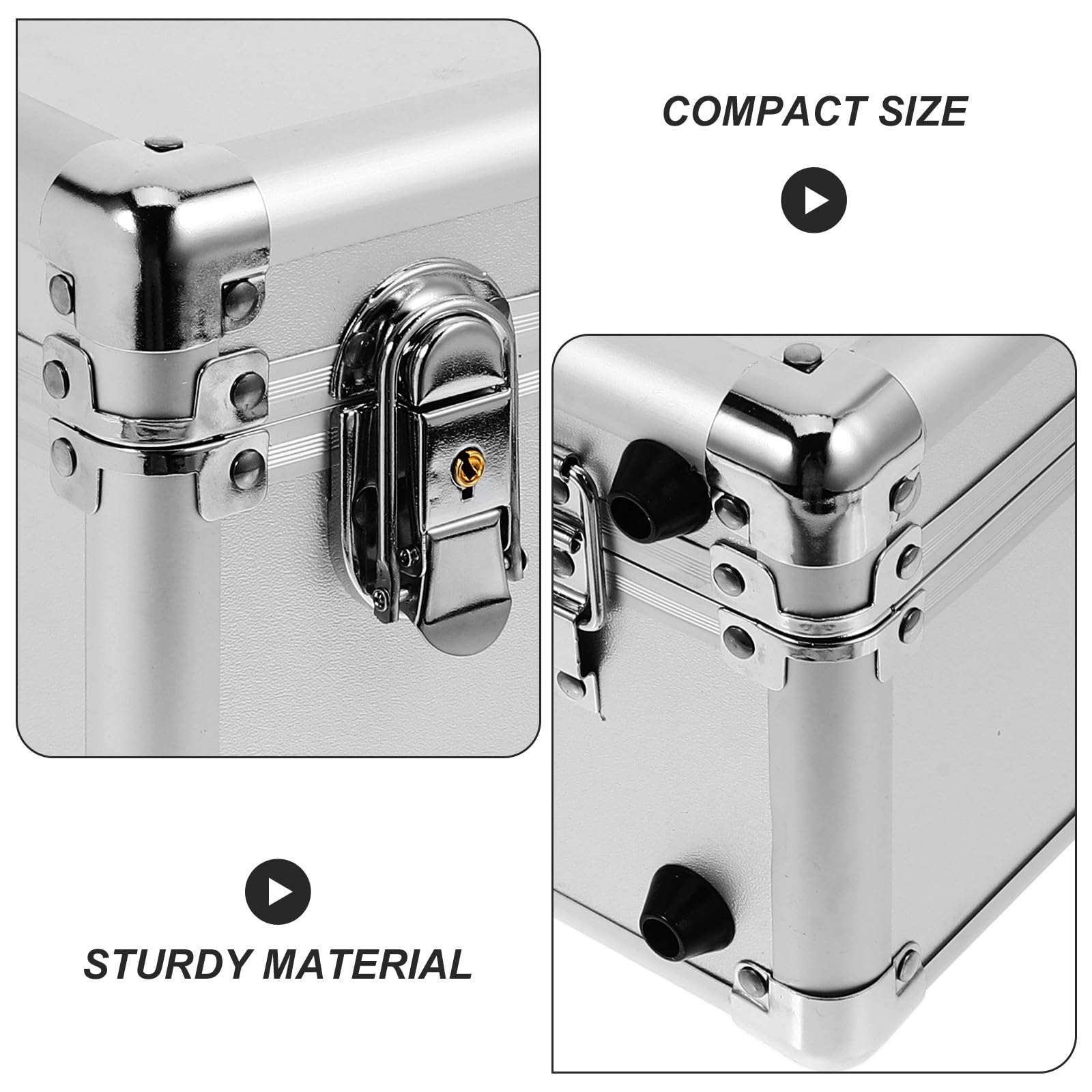 Healeved Valise en Métal, Coffret à Outils Portable en Alliage D'aluminium, Argenté, à Code, Rigide et Protecteur, pour Camping et Randonnée