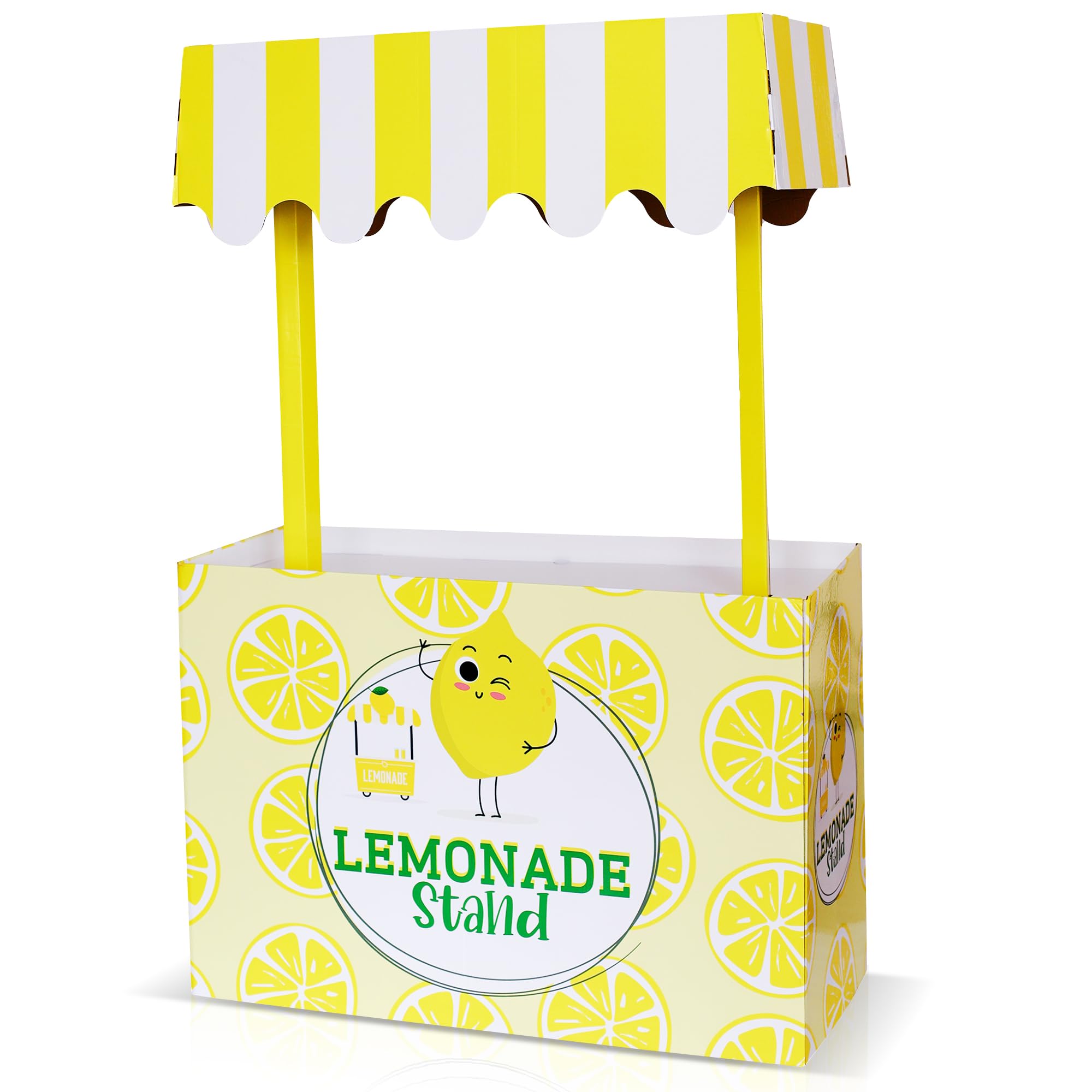 Kids' Cardboard Lemonade Stand - Premium, Portable, Lemonade Stand Supplies, Reusable Lemonade Party Supplies for Inspiring Young Entrepreneurs