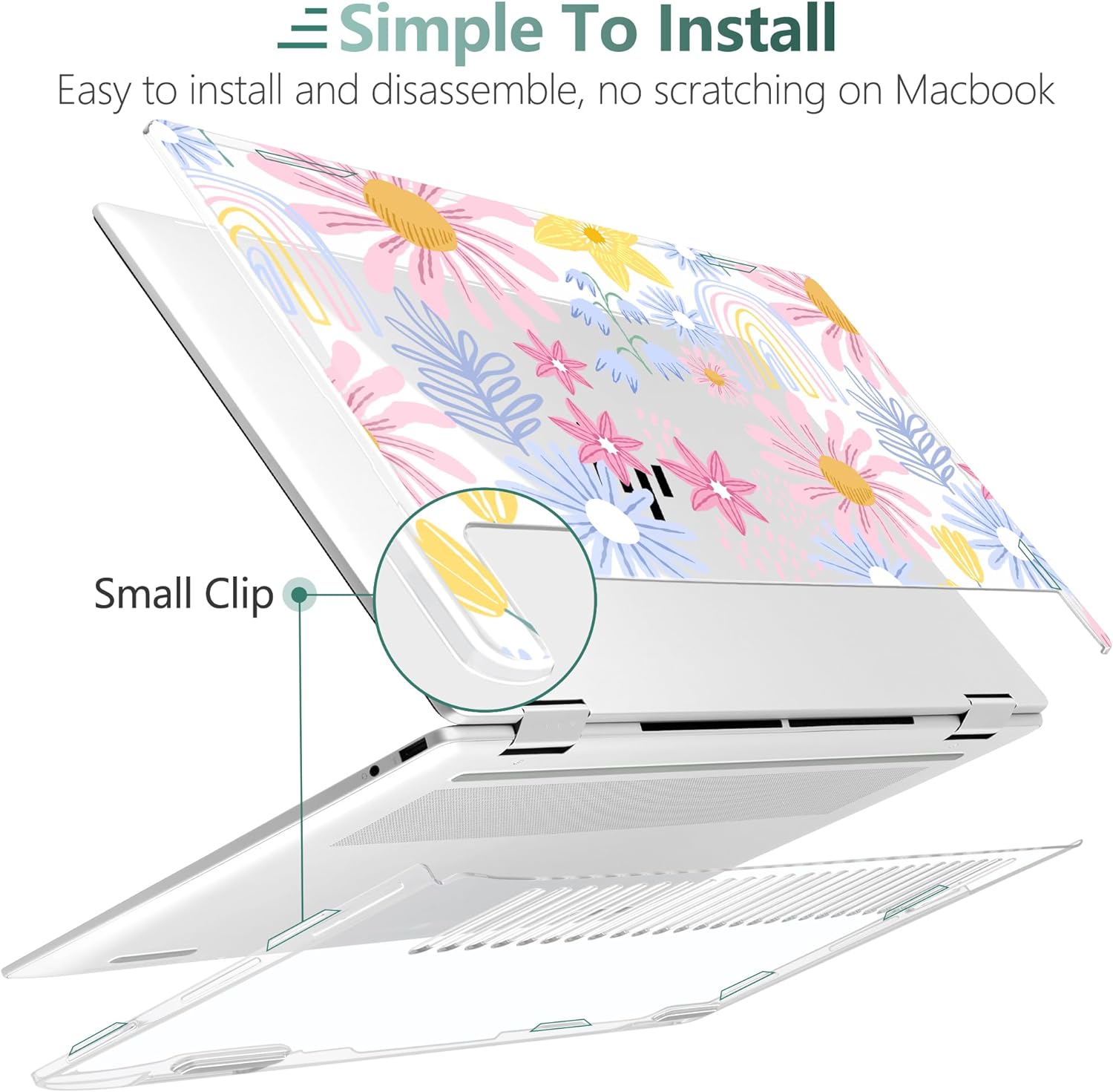 Premium Crystal Case for HP Envy x360 16-inch 2-in-1 Laptop 2024 Release, Floral Patterns Ultra-Slim Lightweight Scratch-Resistant Clear Hard Shell with Professional Protection, Sunflower