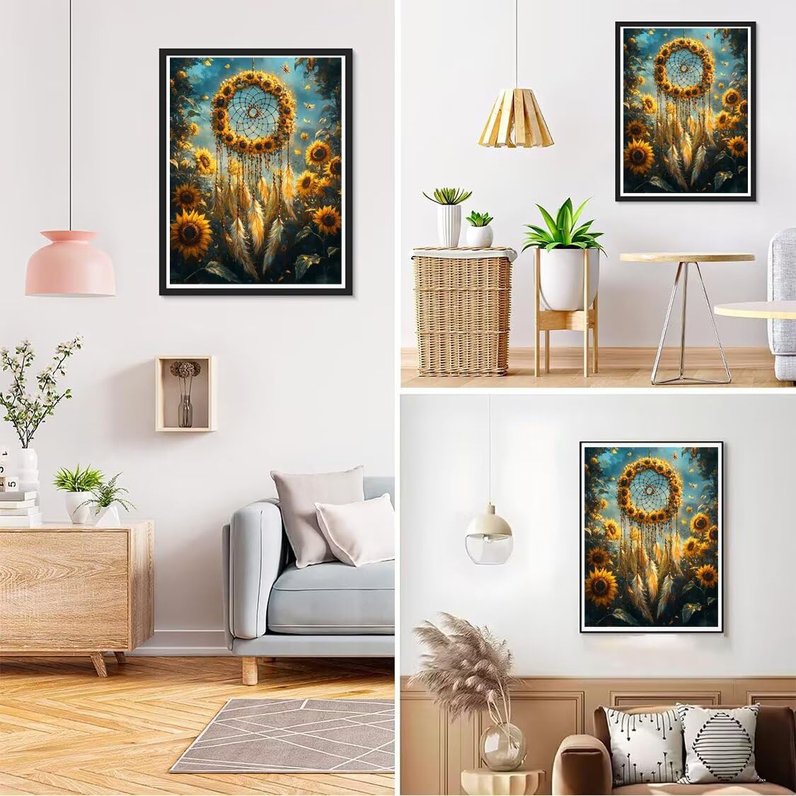 Traumfänger Diamond Painting Groß XXL 80x100cm für Bastelset Kinder ab 6 Jahre, 5D Diamond Painting Blume, DIY Full Diamant Mosaik Bastelset Erwachsene, Daiments Malerei Stickerei Festival Deko S-533
