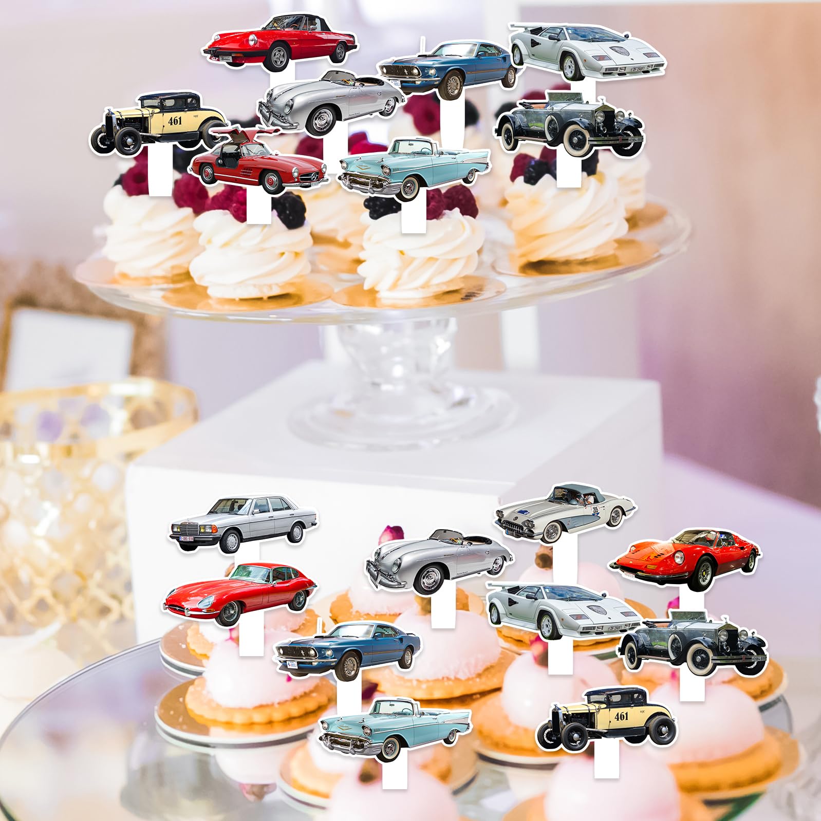 Cool Racing Car Cupcake Toppers - 24 Piece Set For Boys Birthday, Baby Shower & Race Car Theme Parties - View #14