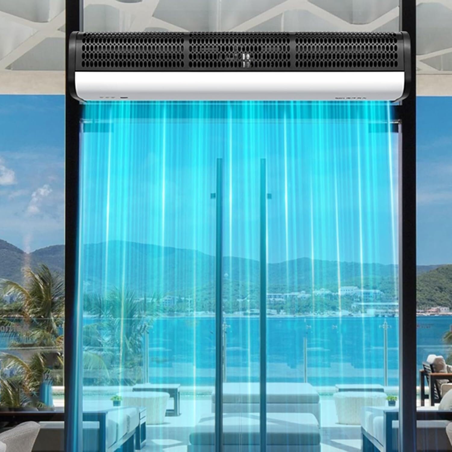 SSDDLZEQ Air Curtain for Doorway Air Curtain Machine Silent Supermarket Remote Control Door-controlled Air Curtain Machine Door Head Elevator Air Curtain(120cm/48in)