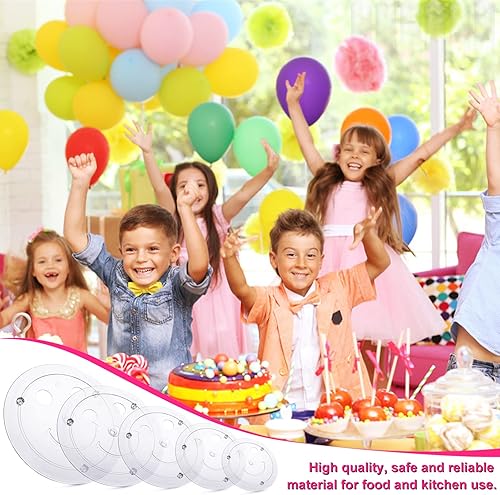 Miniatura 7 de Juego de 80 piezas de apilamiento de niveles para tartas, 10 platos separadores de pasteles transparentes para pasteles de 4, 6, 8, 10, 12 pulgadas