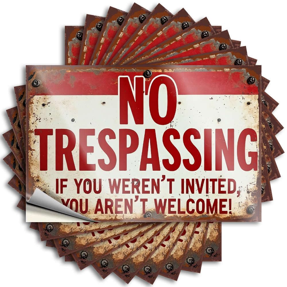 Decal Hard Vintage No Trespassing. Keep Out! for Teacher - Backyard Decor Easy Peel Removable(8X12CM)