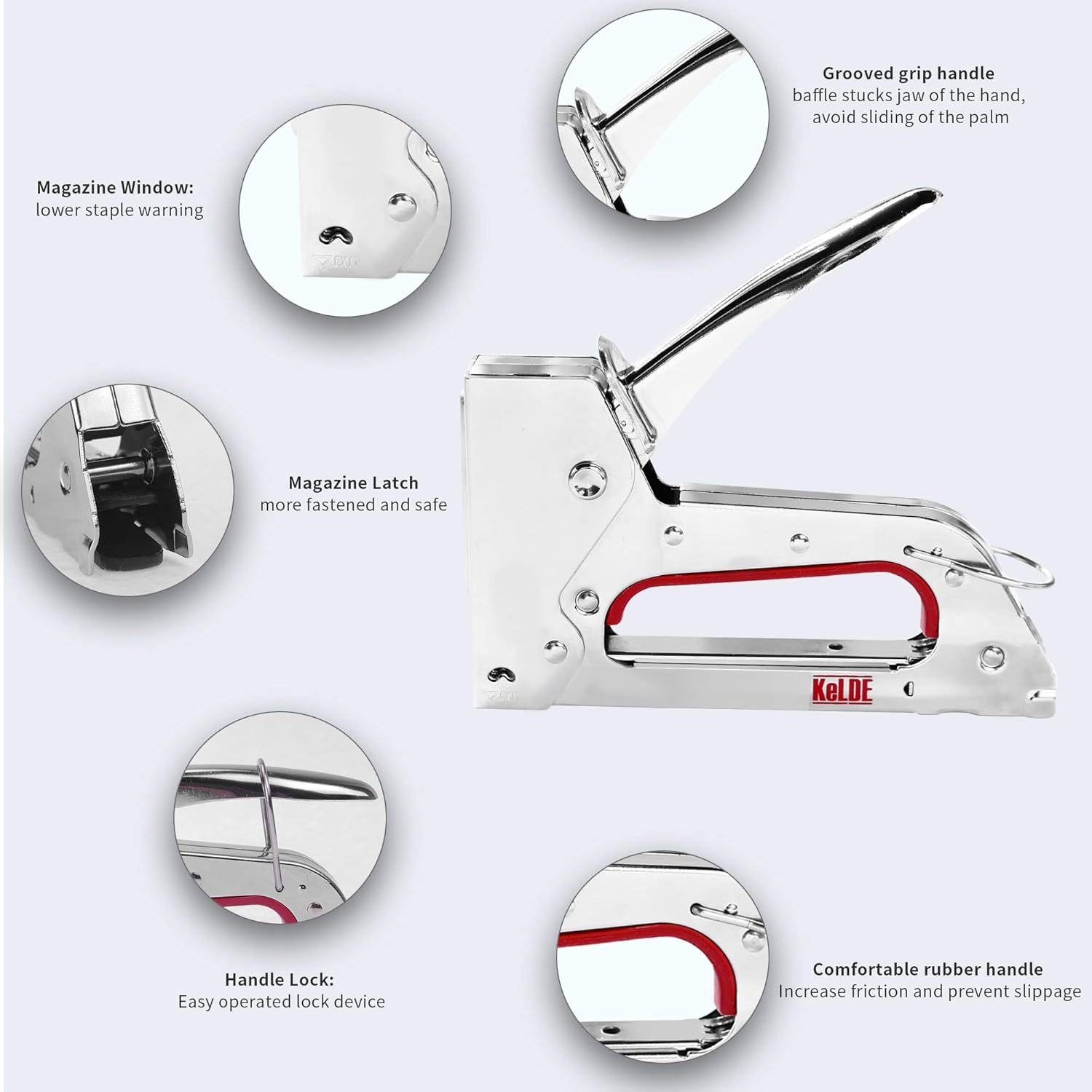 Hand Staple Gun Kit, KeLDE Light Stapler Tacker fit JT21 Staple, Includes 1500pcs 1/4, 5/16, 3/8 Inch Staples Set for Upholstery, DIY, Furniture, Material Repair, Carpentry : Tools & Home Improvement