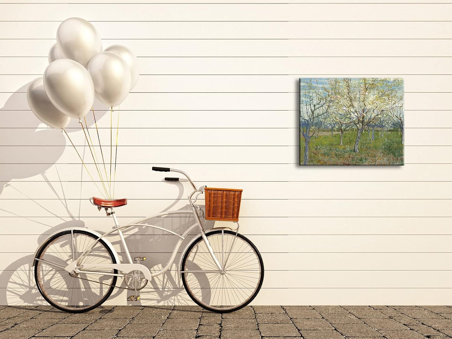 Wieco Art Large Canvas Prints Wall Art Orchard with Blossoming Apricot Trees Artwork of Van Gogh Famous Oil Paintings Reproduction Modern Classic Giclee Flowers Landscape Pictures for Home Decor