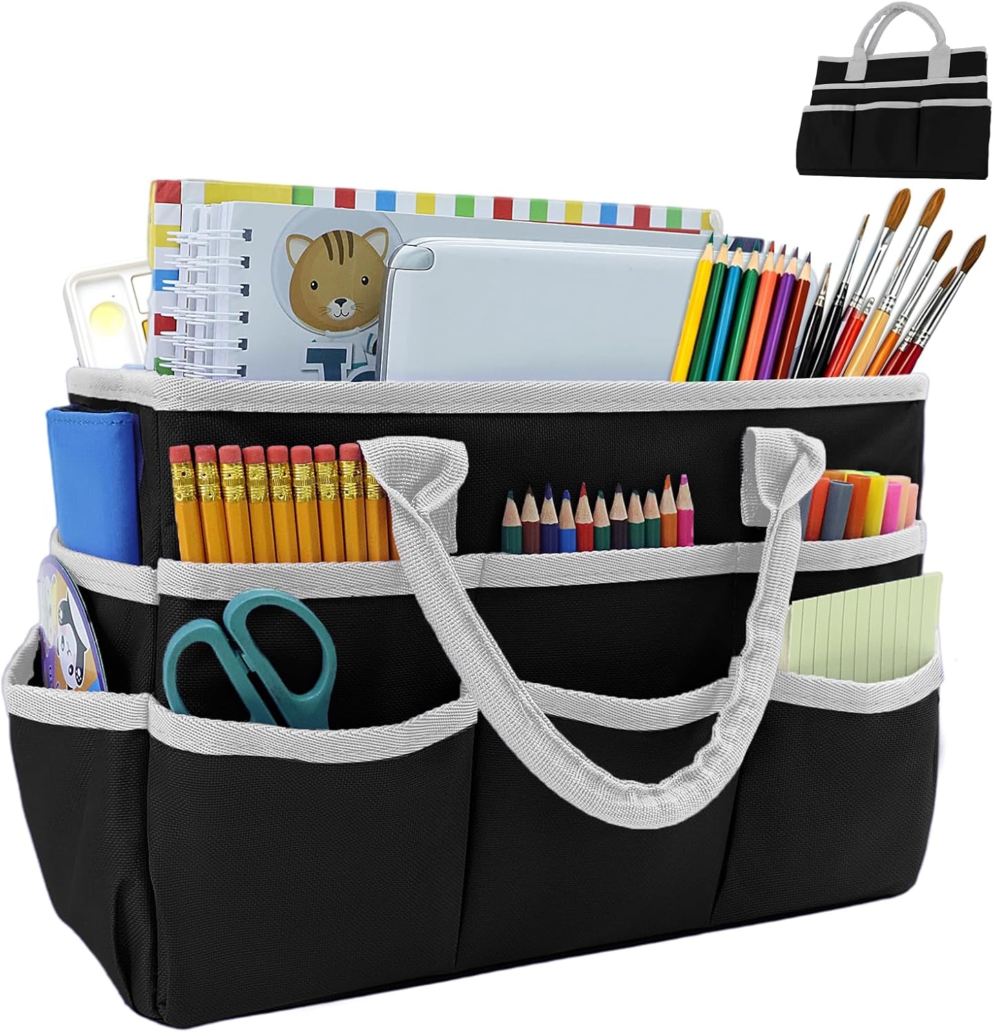 AKAYOK Art Supply Organizer Tote Bag, Portable Craft Bags with Handles