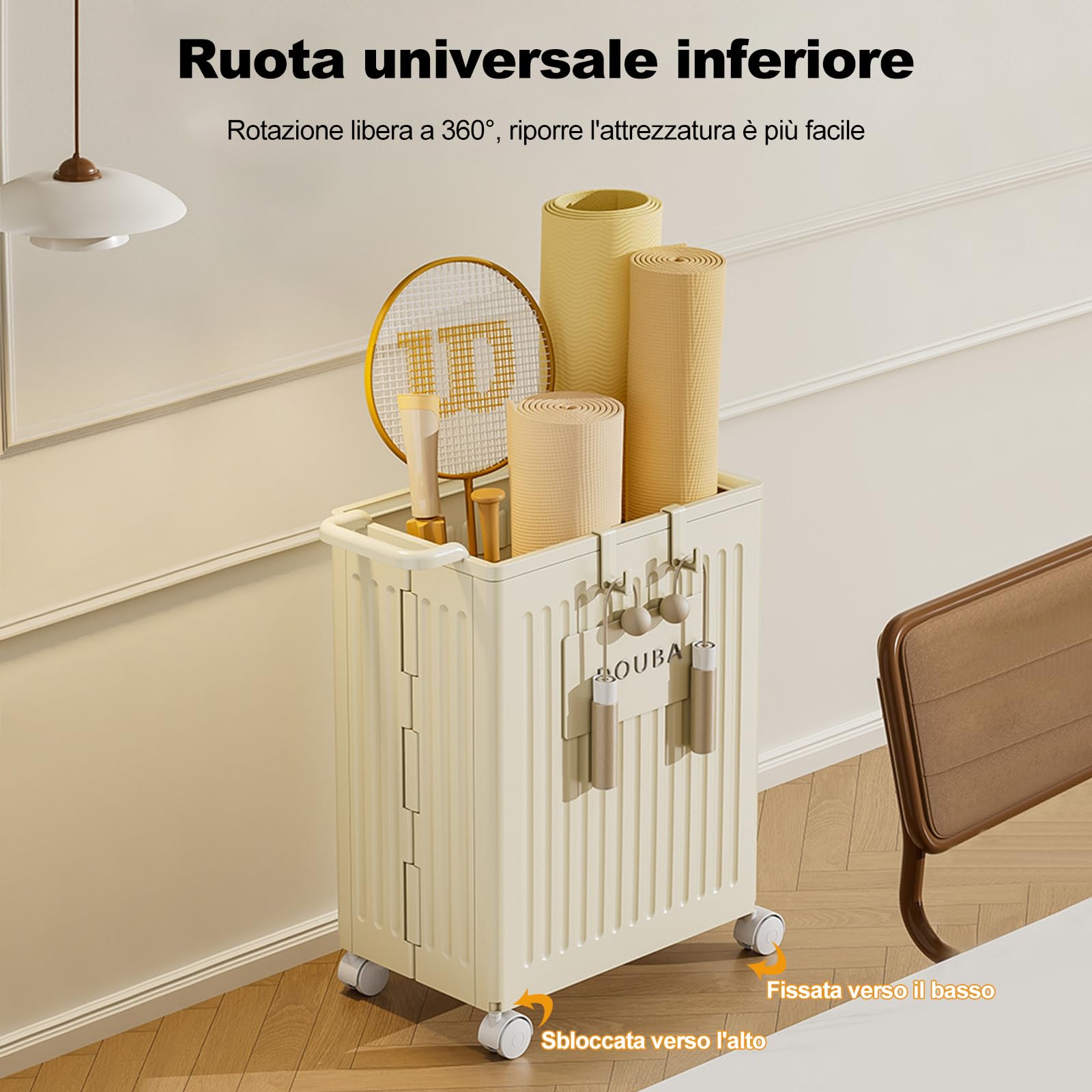 Ergocar Scatola Di Stoccaggio, La Ruota Universale Può Muoversi a 360 °, Con Una Scatola Di Stoccaggio Del Coperchio, è Adatto Per Camere Da Letto, Soggiorno, Uffici, Baule Di Auto