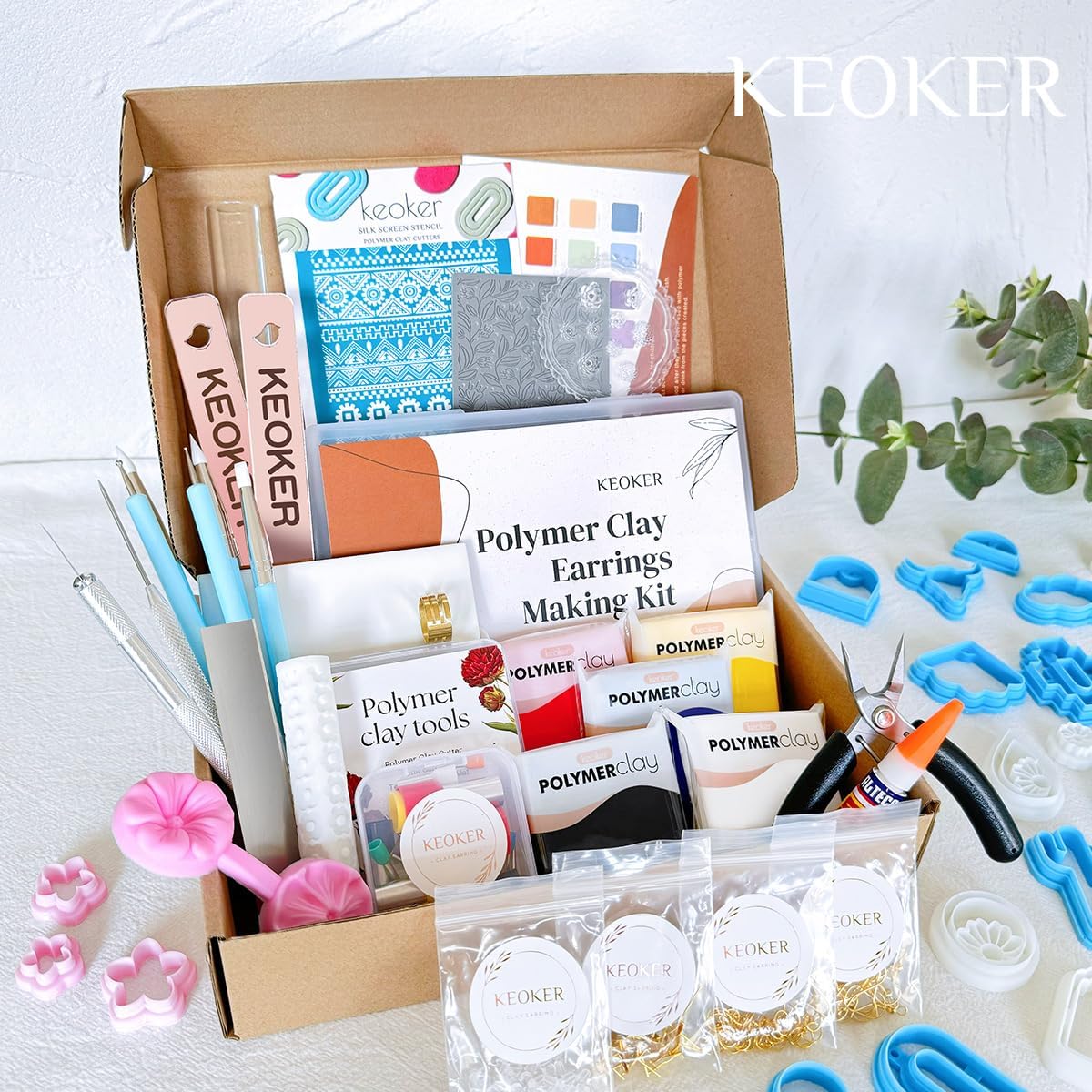 Keoker 123 PCS Clay Earring Making Kit, Polymer Clay Jewelry Making Kit for Teens and Adults, Fashion Designer Kits, Polymer Clay Earrings Kit Crafts, Great Gifts - Image 2