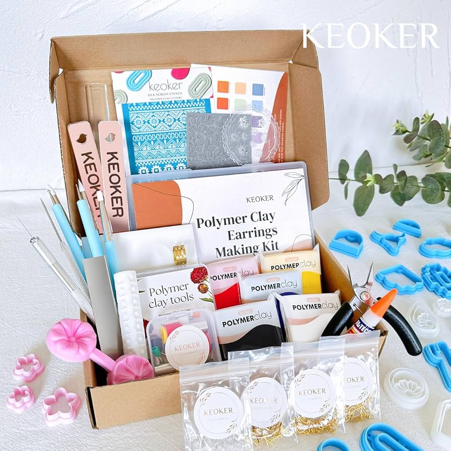 Amazon.com: Keoker 123 PCS Clay Earring Making Kit, Polymer Clay