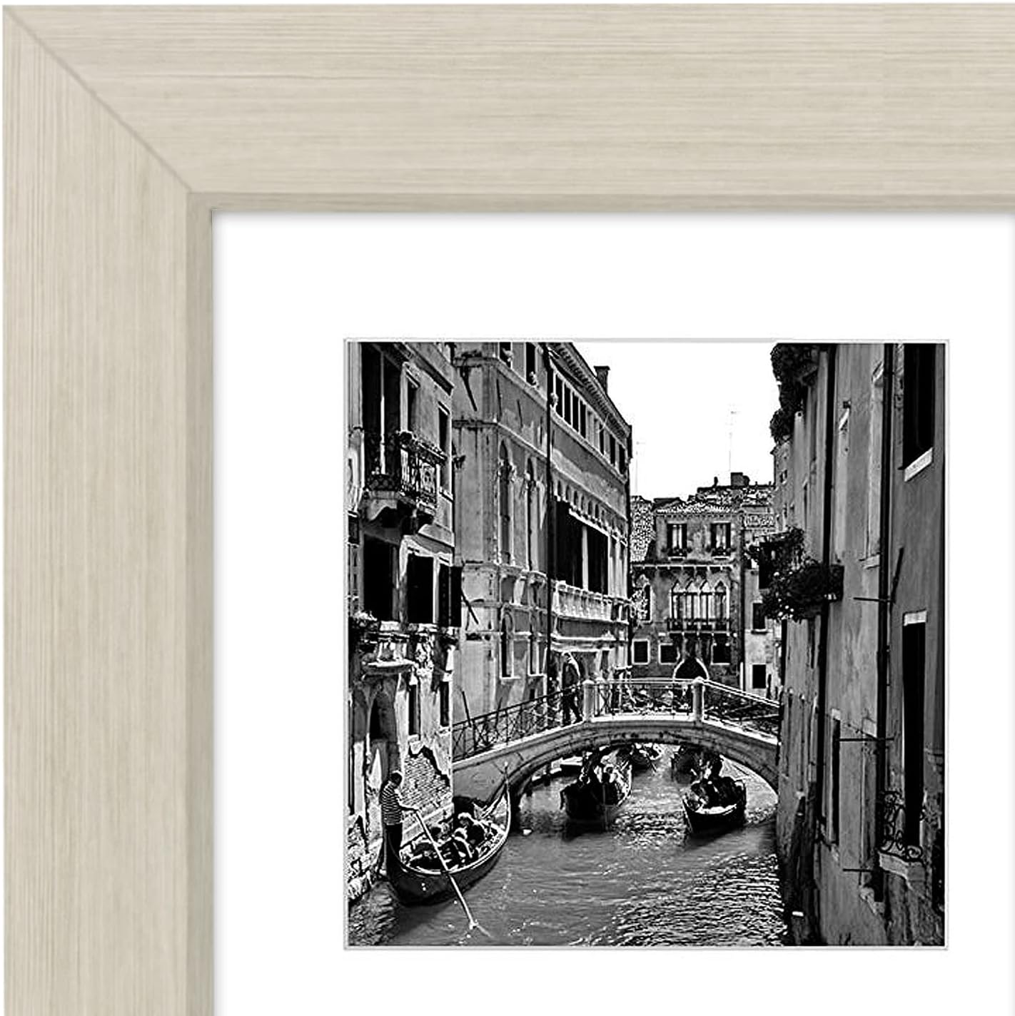 Americanflat 4x4 Picture Frame Collage with Shatter-Resistant Glass - Fits Four 4x4 Photos or Use as One 10x10 Picture Frame - Signature Collection - Collage Frames for Wall Display - Light Wood