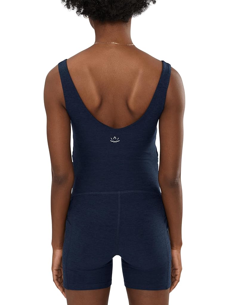 Navy Beyond Yoga Spacedye Movin Mama Maternity Biker Jumpsuit