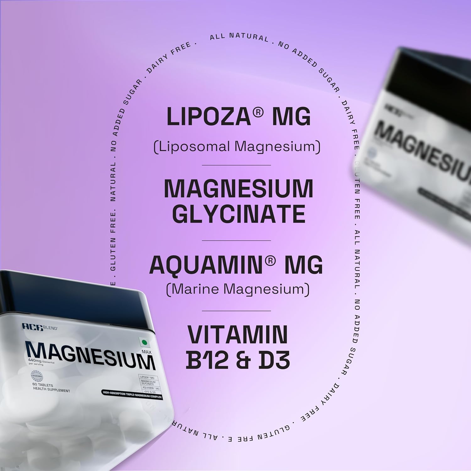 Ace Blend Max Magnesium (60 tablets) | 1600mg Total Salt | 440mg Elemental Magnesium | Calcium, Vegan Vitamin B12 & D3 | Promotes Deep Sleep, Muscle Recovery & Heart Health Ace Blend Max Magnesium (60 tablets) | 1600mg Total Salt | 440mg Elemental Magnesium | Calcium, Vegan Vitamin B12 & D3 | Promotes Deep Sleep, Muscle Recovery & Heart Health