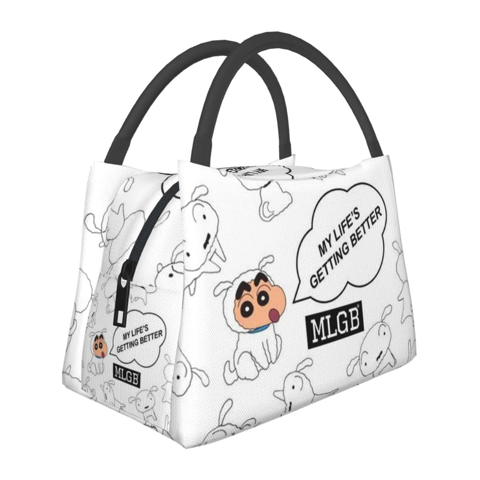 Amazon | クレヨンしんちゃん 保冷 がま口 ランチバッグ ブラック お