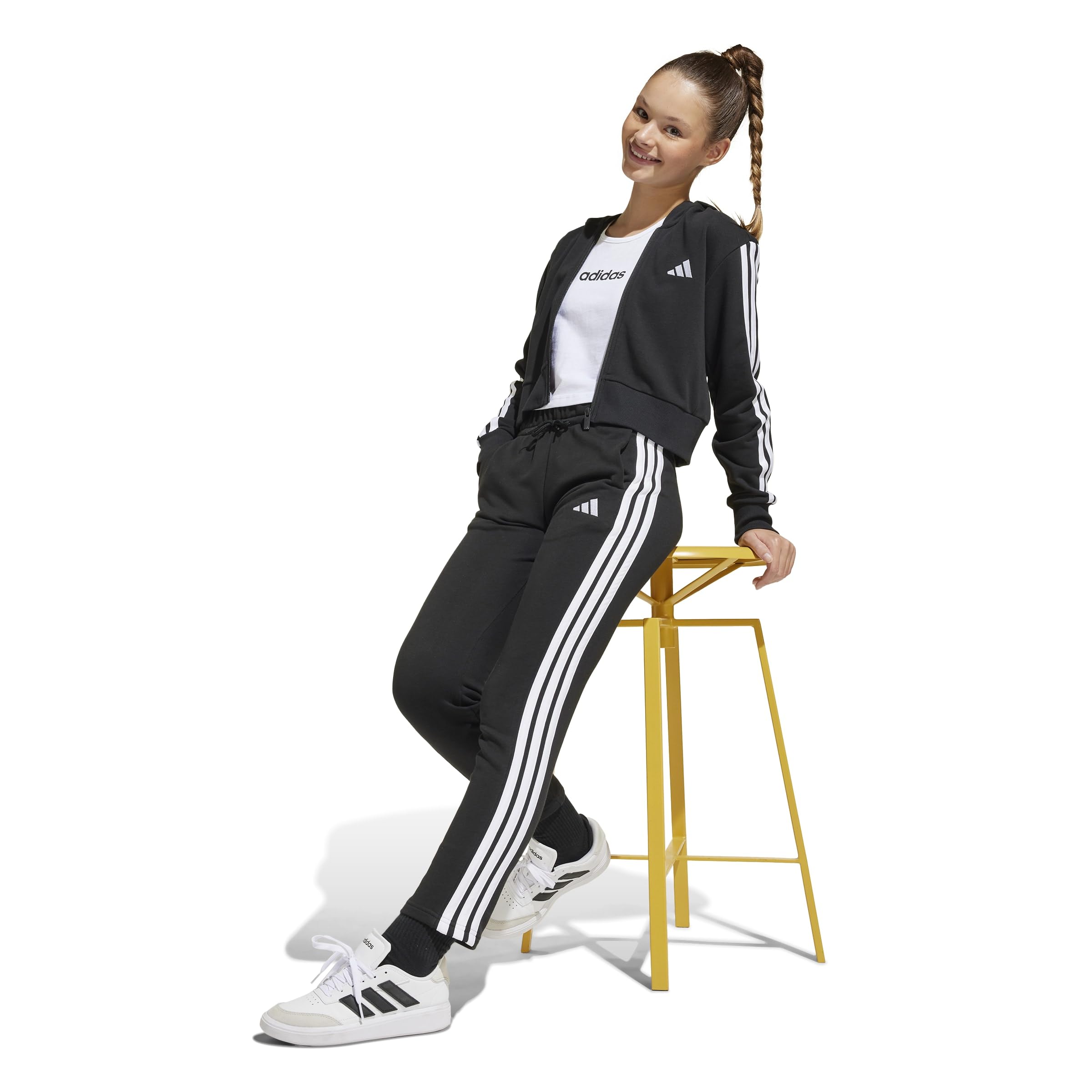 Adidas Mädchen Essentials Full Zip Crop Hoodie