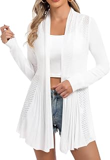 iClosam Women's Open Front Long Sleeve Lightweight Knit Casual Cardigan