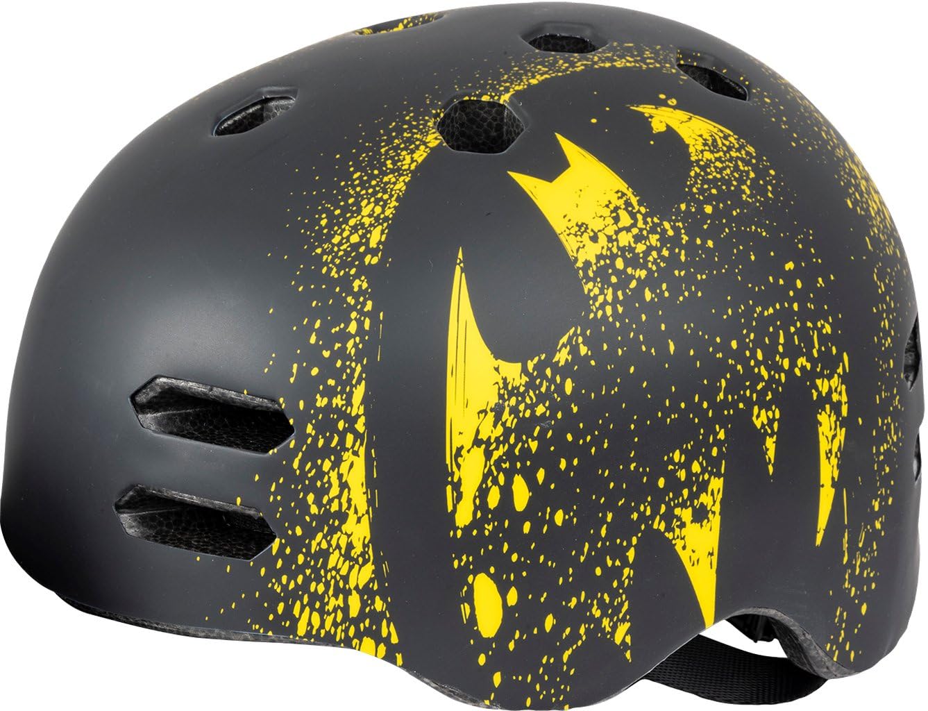Casque de Ville pour Enfants, Super héros, vélo Batman, 55-58 cm (Taille M), Protection Noire et Jaune