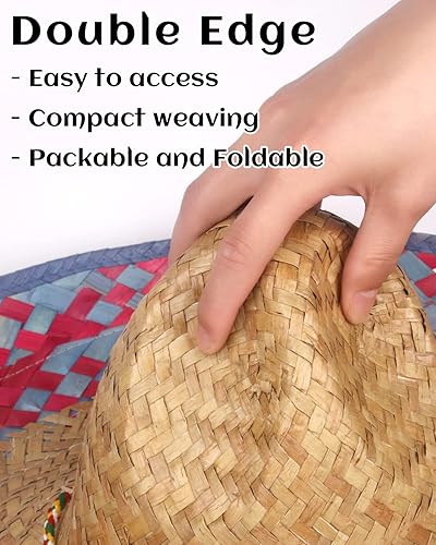 Miniatura 3 de DUNCHATY Sombrero para Fiesta Cinco de Mayo, decoraciones de fiesta temática mexicana - Sombrero de paja para adultos