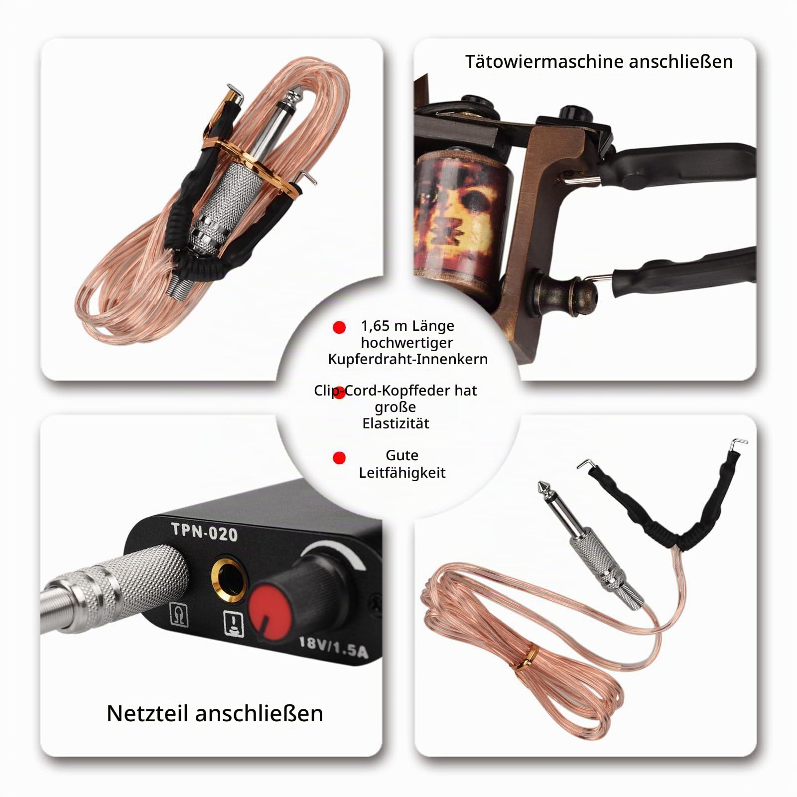 zalati Komplettes Tattoo-Set, Pro-Tattoo-Maschinen-Set mit Werkzeug, Netzteil, Fußpedal für Tattoo-Anfänger